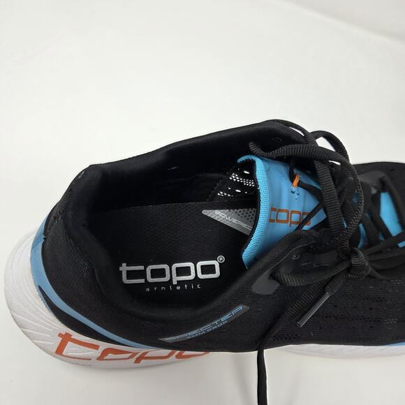 Topo Specter Men\'s Size 12.5 Running Shoes Black Blue 5mm drop